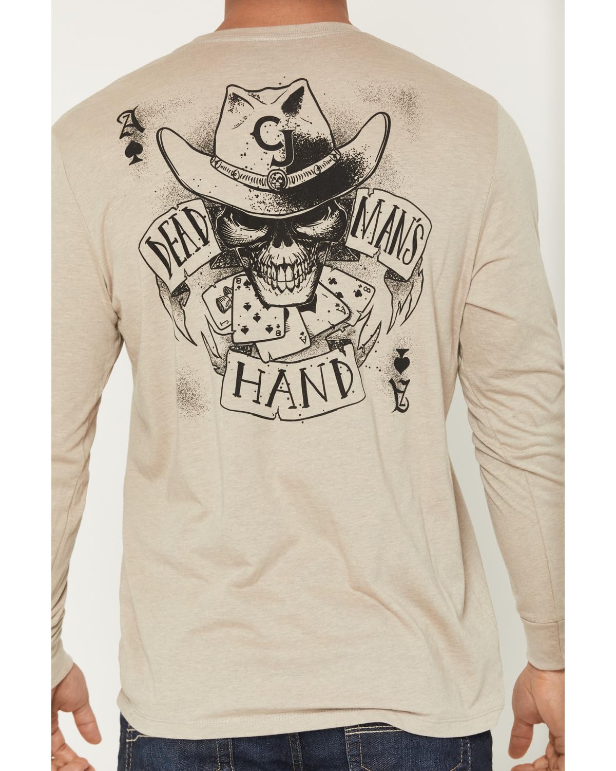 Cody James Men's Dead Man's Hand Long Sleeve Graphic T-Shirt - CJFA25T14-TAN X- US - Image 3