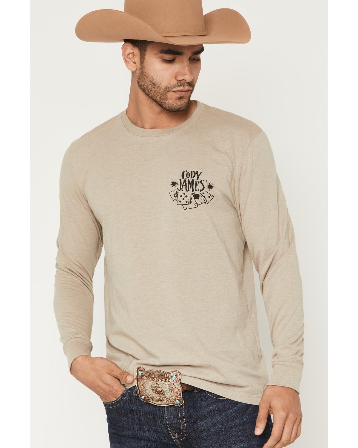 Cody James Men's Dead Man's Hand Long Sleeve Graphic T-Shirt - CJFA25T14-TAN X- US - Image 4