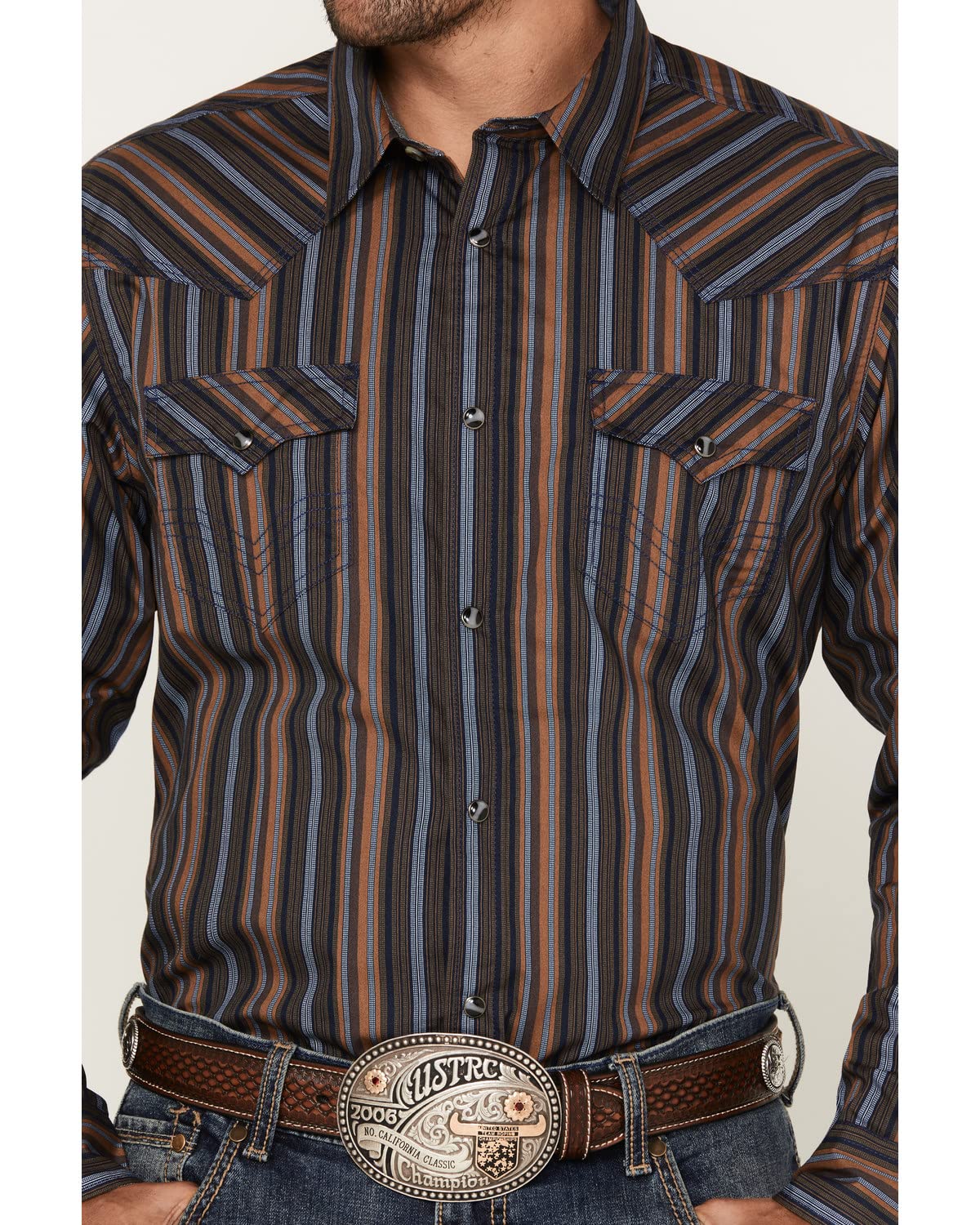 Cody James Men's Finals Day Striped Long Sleeve Western Snap Shirt - Cjsp23w18-Nvy - Image 3